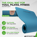 Tunturi yoga mat 8mm, petrol blue