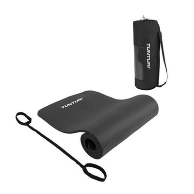 Tunturi Fitnessmatte mit Tasche schwarz