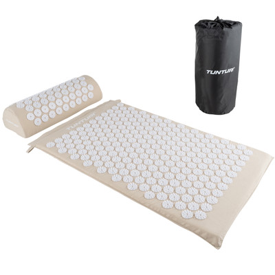 Tunturi Akupressurmatte und Kissen, beige