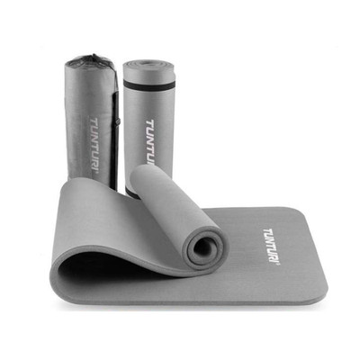 Tunturi Fitnessmatte mit Tasche grau