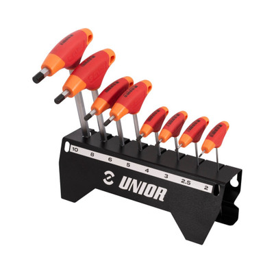 Unior Allen key with T-handle set incl. workbench holder 2-10 mm 8-piece set