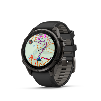 Garmin Fenix 9 Pro inReach carbongrau DLC Titan schwarz / kieselgrau 47 mm