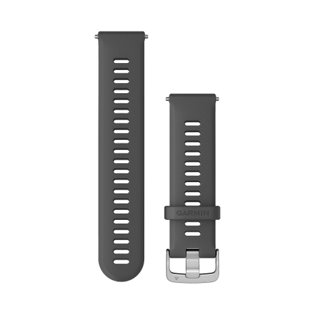 Garmin Schnellwechselarmband 22 mm Silikon Schiefergrau/Silb