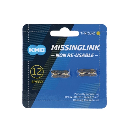 KMC Kettenverschlussglied Missinglink 12NR Ti-N 12-fach gold 2 Stk.