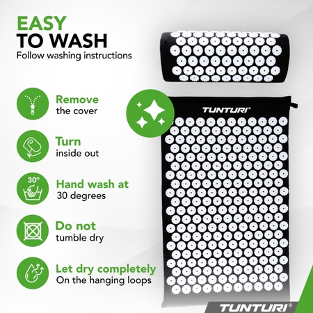 Tunturi Akupressurmatte und Kissen, schwarz