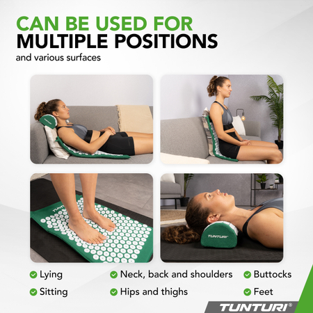Tunturi acupressure mat and cushion, green