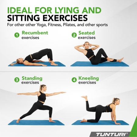 Tunturi yoga mat 8mm, petrol blue