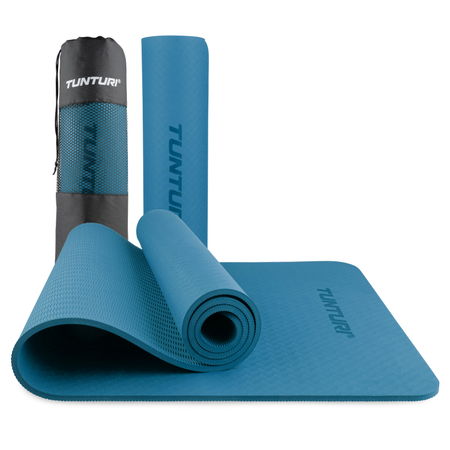 Tunturi yoga mat 8mm, petrol blue