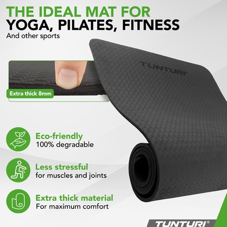 Tunturi Yogamatte 8mm, schwarz