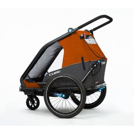 Cube Children's bike trailer Double CMPT X Actionteam grey'n'orange