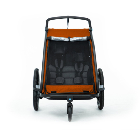 Cube Kinder Fahrradanhänger Double CMPT X Actionteam grey´n´orange