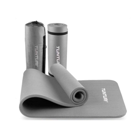 Tunturi Fitnessmatte mit Tasche grau