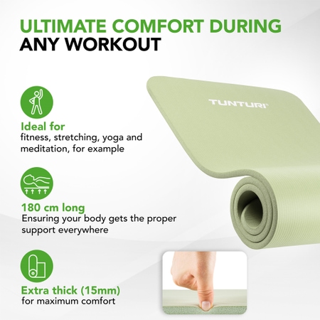 Tunturi Fitnessmatte mit Tasche mint