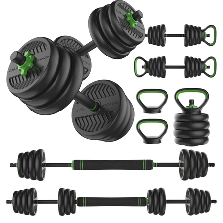 Tunturi Langhantel-/Kurzhantel-Set, 28kg, Vinyl