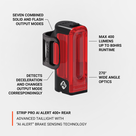 Lezyne Rücklicht Strip Drive Pro AI Alert 400+
