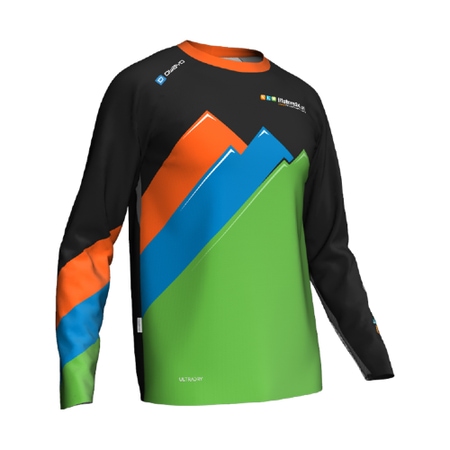 Fitstore24 MTB Jersey Long Sleeve black/green/orange