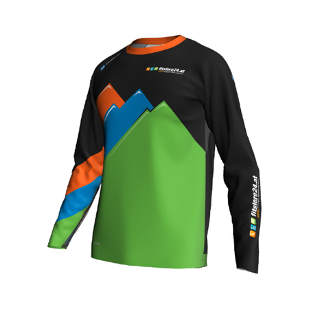 Fitstore24 MTB Jersey Long Sleeve black/green/orange