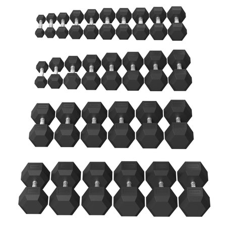 Tunturi Platinum Dumbbell Hex Rubber Dumbbell