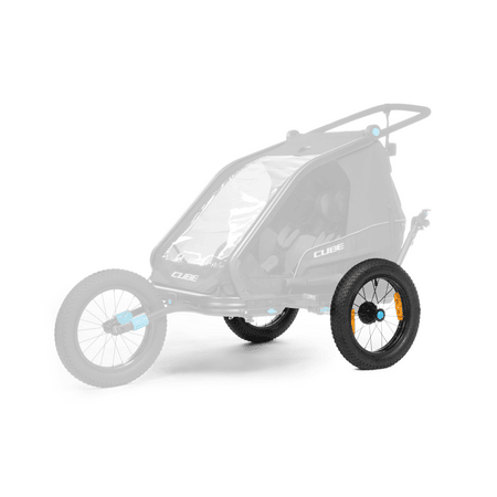 Cube Fat Wheels hinten für Kinder Fahrradanhänger Double black