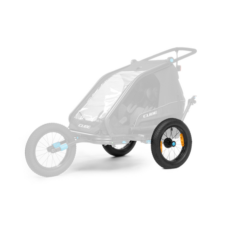 Cube Fat Wheels hinten für Kinder Fahrradanhänger Double black